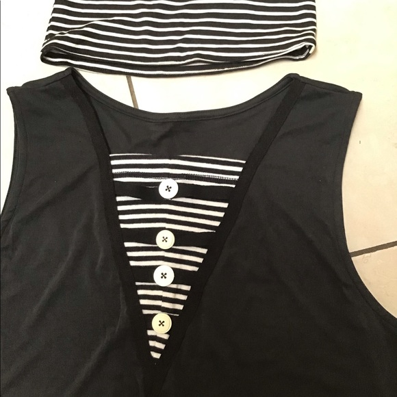 Dress- black dress with black/white front🕶 - Picture 4 of 4